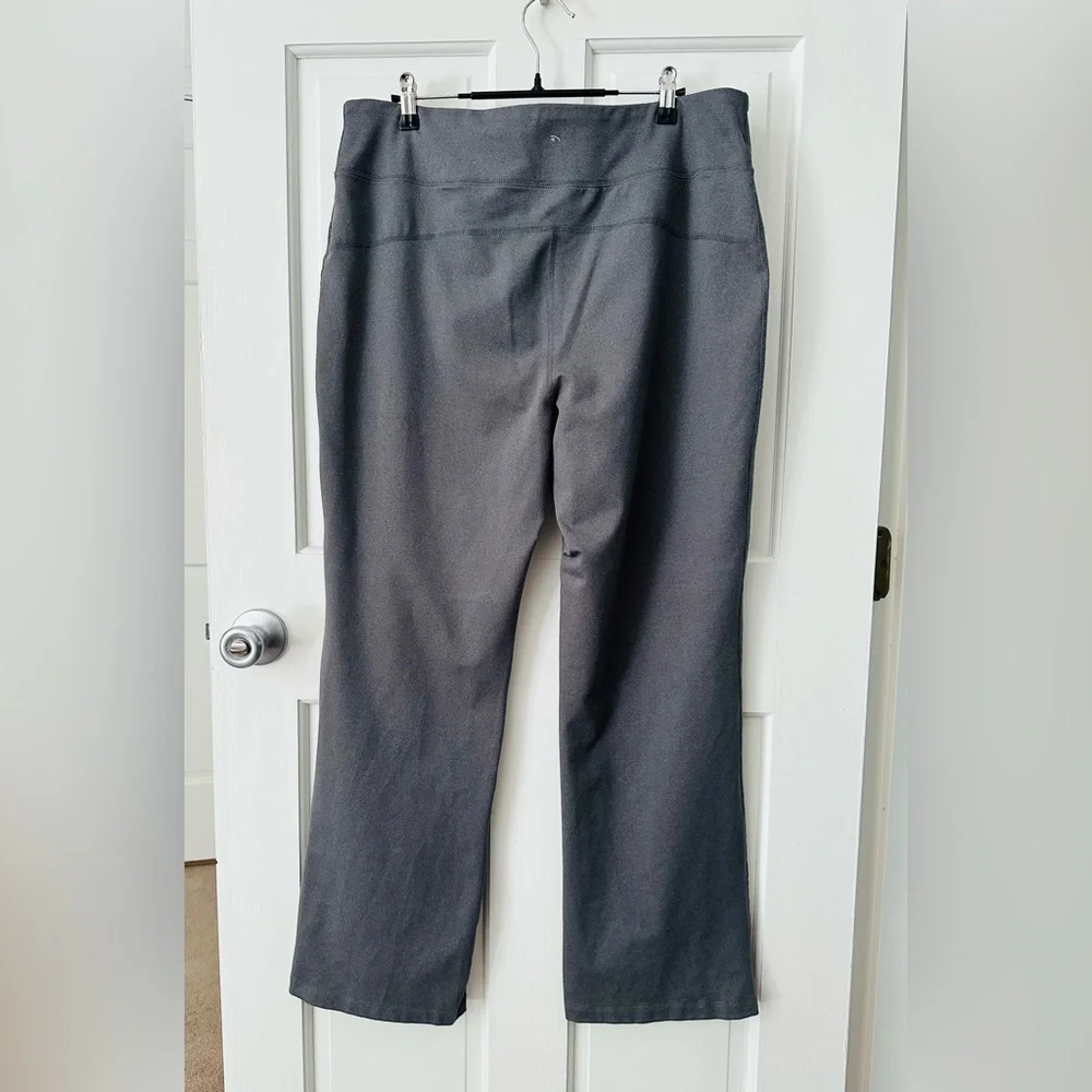 Lands' End Women’s Gray Pull-on Wide Leg Stretch Pants Leggings Size L 14-16